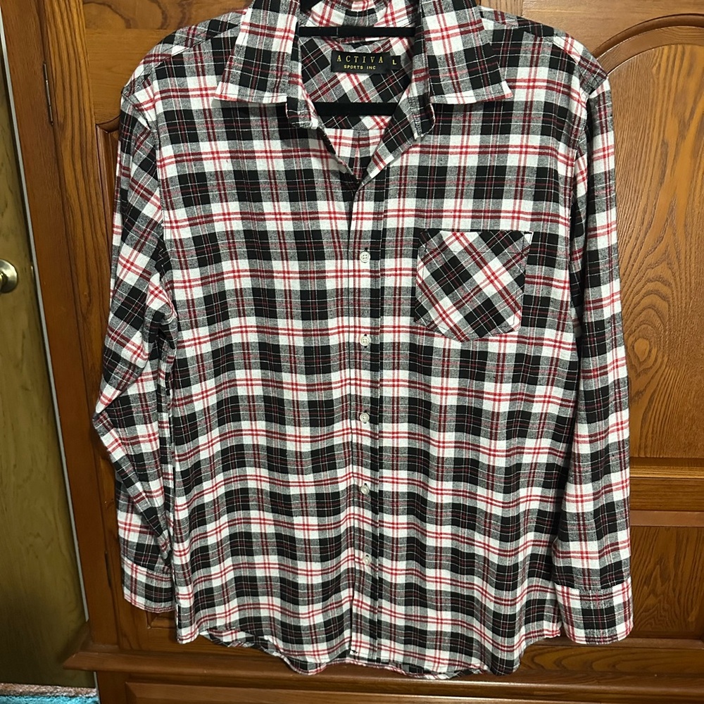 The Beatles Abbey Road upcycled flannel tee One of a Kind - Picture 3 of 4